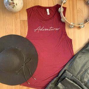 Maroon Adventurer Graphic Tank